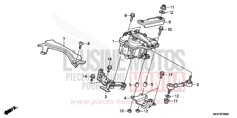 AMORTIS. DIRECTION von CBR1000RR "Fireblade" ROSS WHITE (NH196) von 2014